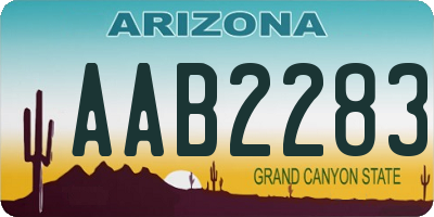 AZ license plate AAB2283
