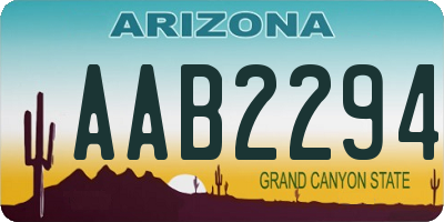 AZ license plate AAB2294