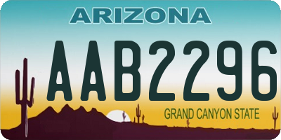 AZ license plate AAB2296