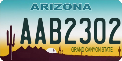 AZ license plate AAB2302