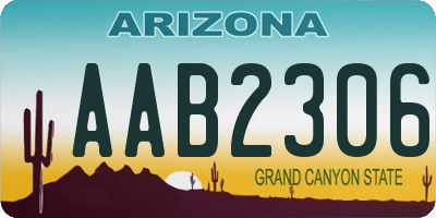 AZ license plate AAB2306