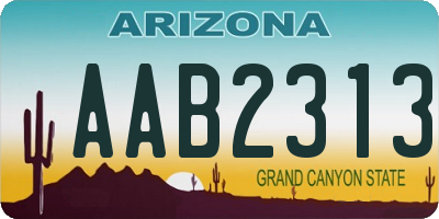 AZ license plate AAB2313