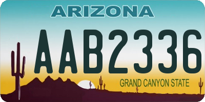 AZ license plate AAB2336