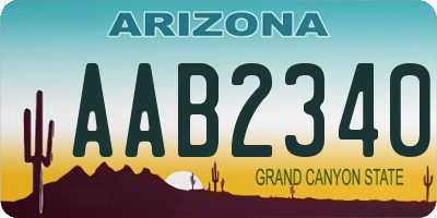 AZ license plate AAB2340