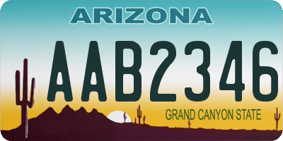 AZ license plate AAB2346