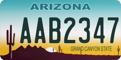 AZ license plate AAB2347