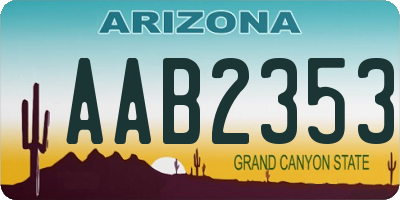 AZ license plate AAB2353