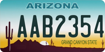 AZ license plate AAB2354