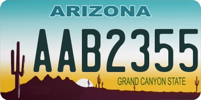 AZ license plate AAB2355