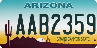 AZ license plate AAB2359