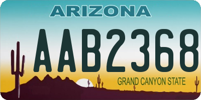 AZ license plate AAB2368