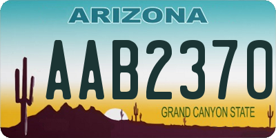 AZ license plate AAB2370