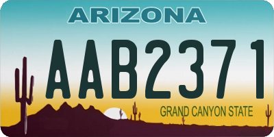 AZ license plate AAB2371