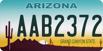 AZ license plate AAB2372
