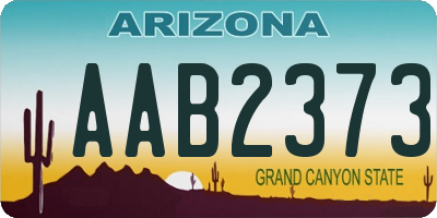 AZ license plate AAB2373