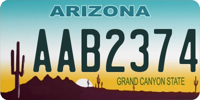 AZ license plate AAB2374