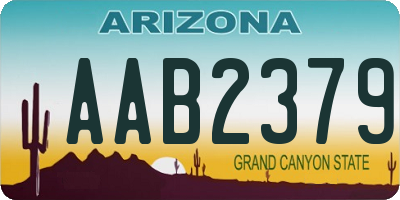 AZ license plate AAB2379