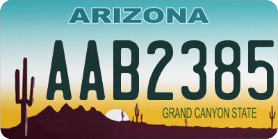 AZ license plate AAB2385