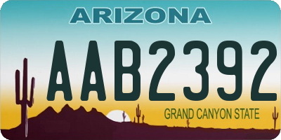 AZ license plate AAB2392