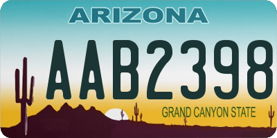 AZ license plate AAB2398