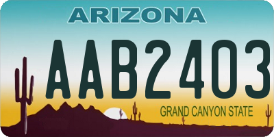 AZ license plate AAB2403