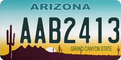 AZ license plate AAB2413