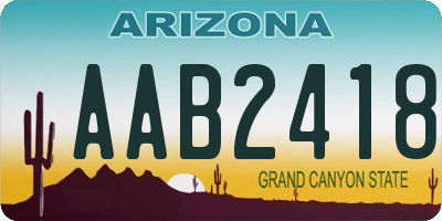 AZ license plate AAB2418