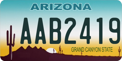 AZ license plate AAB2419