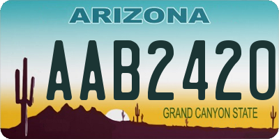 AZ license plate AAB2420