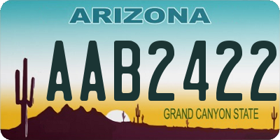 AZ license plate AAB2422