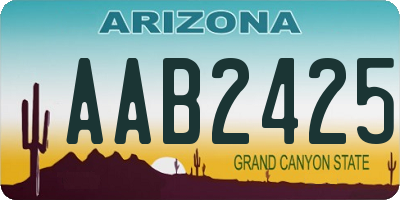 AZ license plate AAB2425