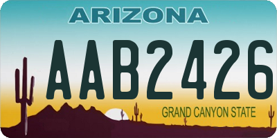 AZ license plate AAB2426