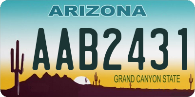 AZ license plate AAB2431