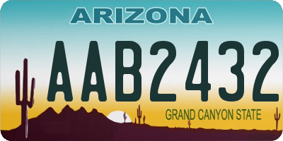 AZ license plate AAB2432