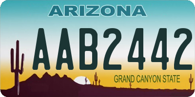 AZ license plate AAB2442
