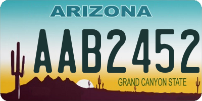 AZ license plate AAB2452