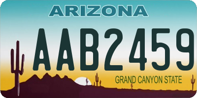 AZ license plate AAB2459