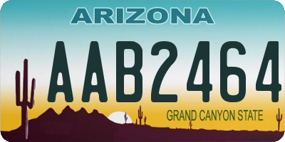 AZ license plate AAB2464