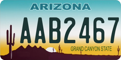 AZ license plate AAB2467