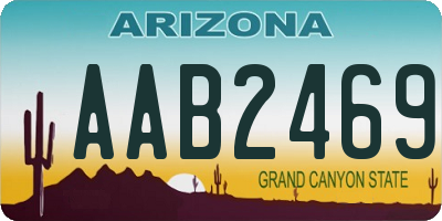 AZ license plate AAB2469