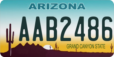 AZ license plate AAB2486