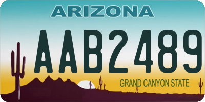 AZ license plate AAB2489
