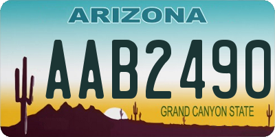 AZ license plate AAB2490