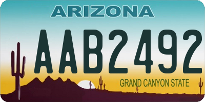 AZ license plate AAB2492