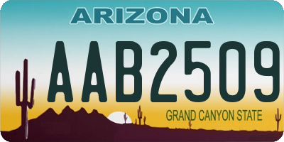 AZ license plate AAB2509