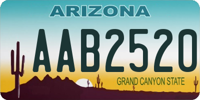 AZ license plate AAB2520