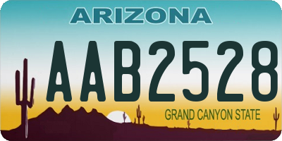 AZ license plate AAB2528