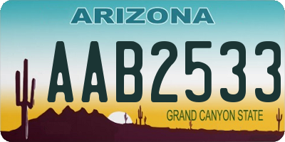 AZ license plate AAB2533