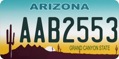AZ license plate AAB2553