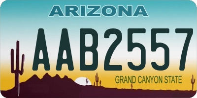 AZ license plate AAB2557